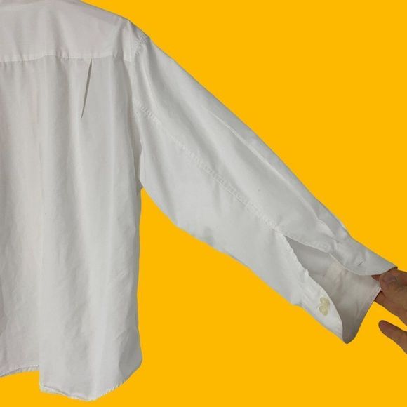 90s Jaclyn Smith VTG Oversize Boyfriend White Blouse Top Large  4022 Poplin Y2K - Picture 8 of 9